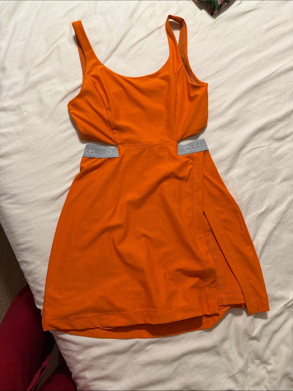 Outdoor Voices Bright Orange Athletic Tank Mini Dress